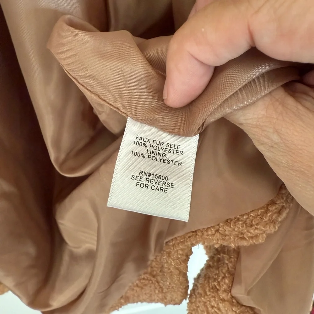 Kate & Sam Open Front Camel brown Teddy Jacket Size XXL. NWT - Picture 3 of 6